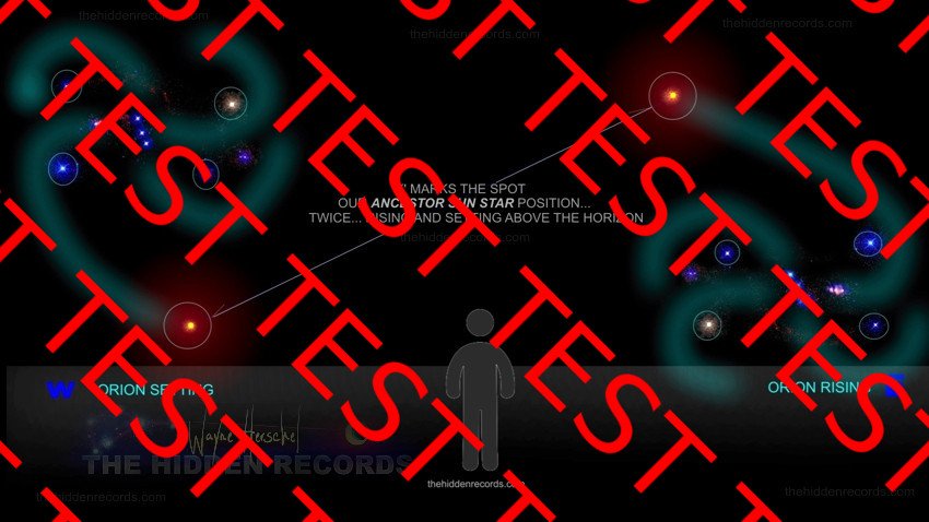 ORION RISING AND SETTING WITH X MARKS THE SPOT