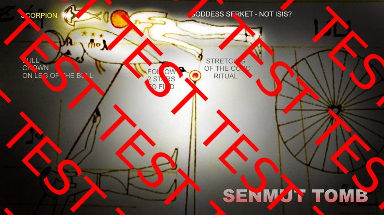 Senmut tomb with Selket scorpion and leg of the bull