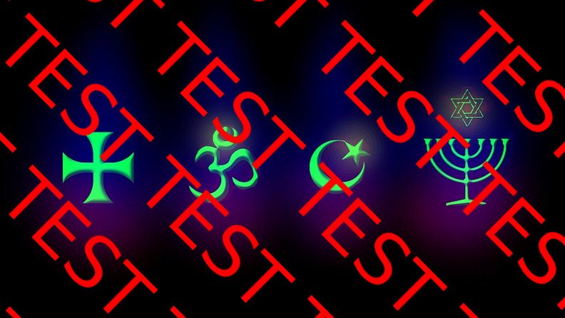 The Big Four Religions Icons - Christianity, Hinduism, Islam, Judaism