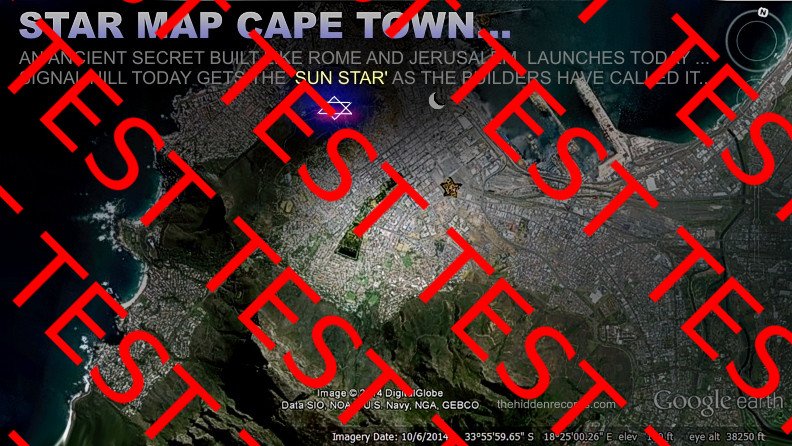 Cape Town star map pleiades leg of the bull