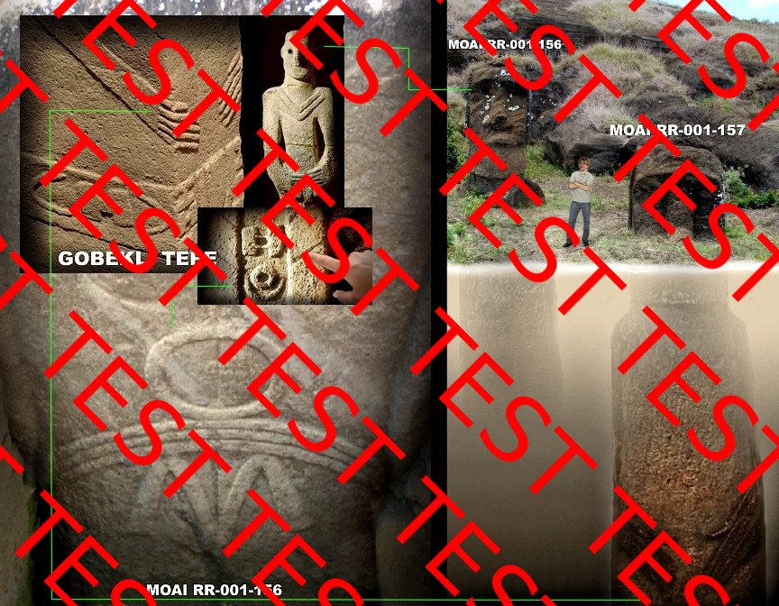 Moai statue showing 'O' symbol and 'H' symbol