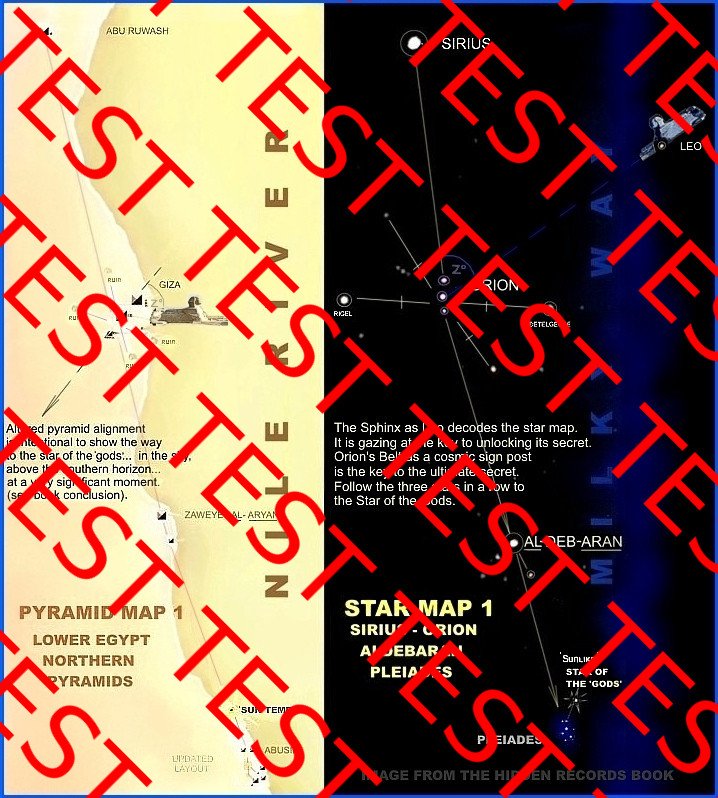 Pyramid star map 1 - Sirius - Orion - Aldebaran Pleiades