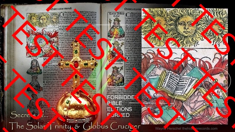 Secret Bibles Burned Showing X Cover and Solar Trinity