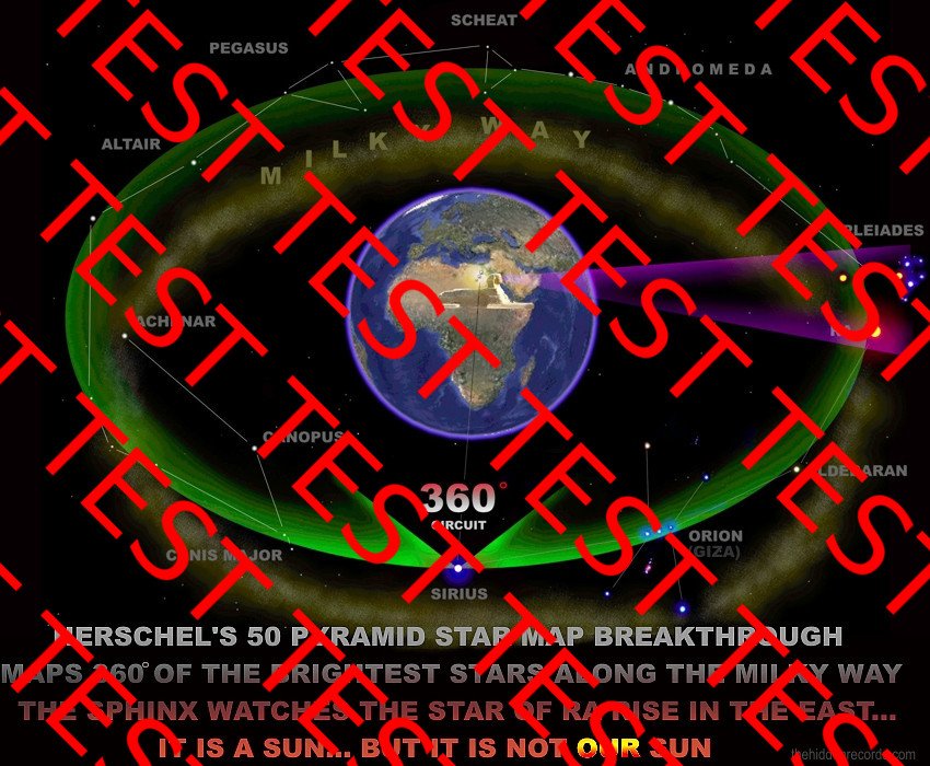 HERSCHELS 50 PYRAMID STAR MAP BREAKTHROUGH IN EGYPT 2002- THE SPHINX WATCHES EAST FOR THE RISING OF THE SUNLIKE STAR OF THE GODS - THE MESSAGE IN THE STAR MAP OF WHO WE ARE AND WHERE WE COME FROM