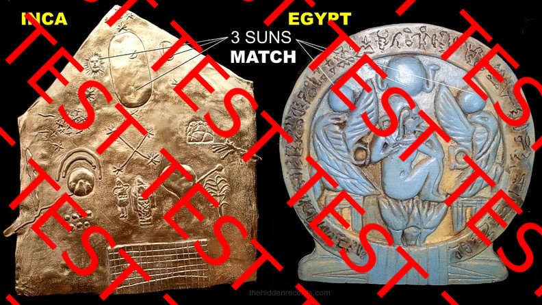 Inca & Egypt artifacts showing 3 suns