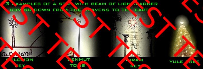 K - star and light beam or ladder