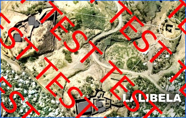 Lalibela site with correlating lines