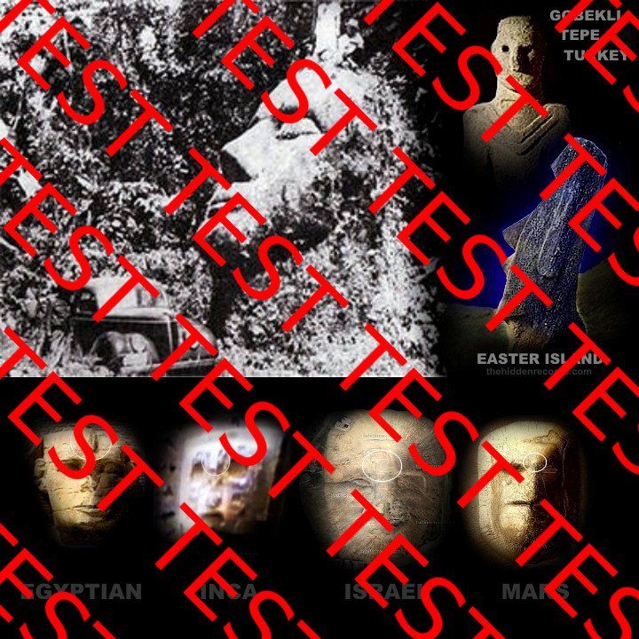 maya easter island statues showing faces with anomality in the forehead