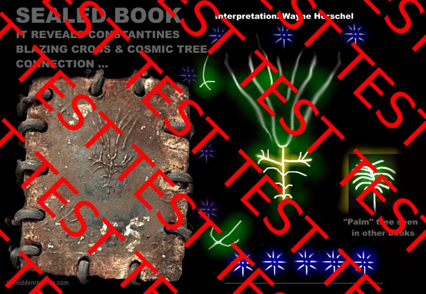 Sealed metal book 1 - It revealse Constantine's blazing cross and cosmic tree connection..