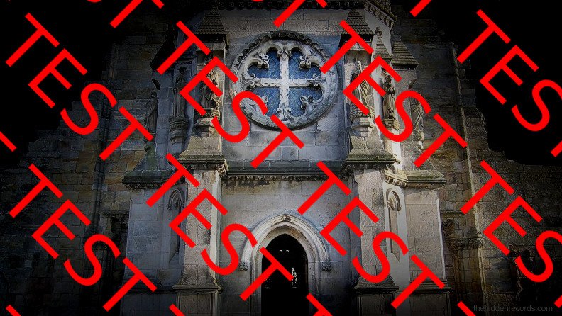 Rosslyn Chapel door entrance showing the Holy Grail of Humanity - The pointer to the Holy Trinity