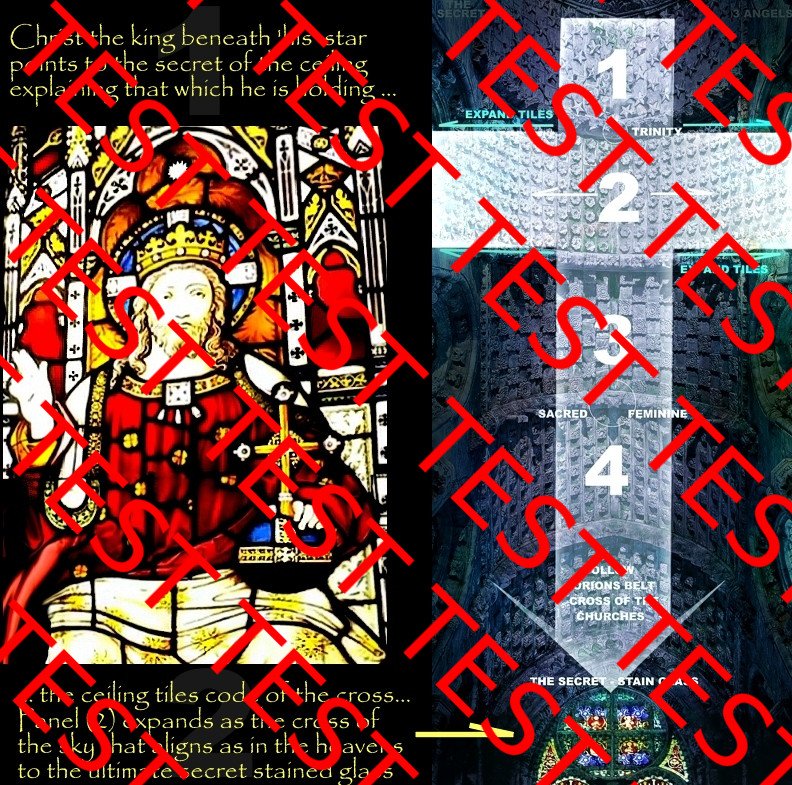 Christ the king beneath 'his' star points to the secret of the ceiling explaining that which he is holding...