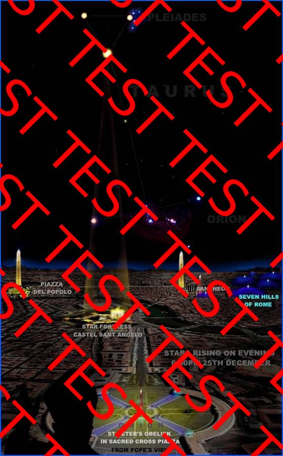 Vatican horizon at night showing the Pleiades, Sol1, Sol2 and Sol3 correlating with ground pattern